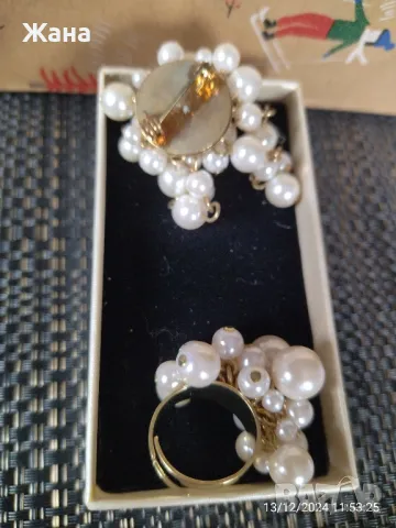 Брошка и пръстен с перли Avon, снимка 3 - Други - 48345152