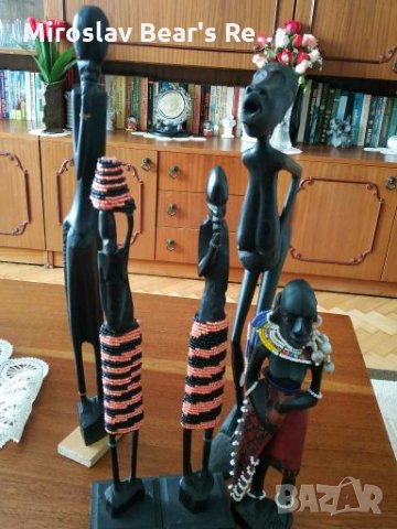 Автентични Африкански Статуетки От Абанос 9бр, снимка 8 - Статуетки - 28042685