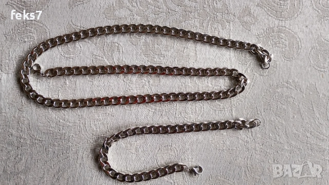 Мъжки ланец и гривна от медицинска стомана 