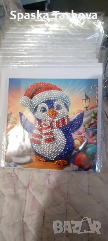 Диамантени коледни картички , снимка 17 - Декорация за дома - 52306935