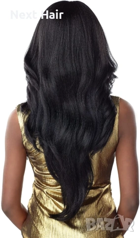 Kinky чуплива синтетична черна перука 75 см, снимка 5 - Аксесоари за коса - 53276886