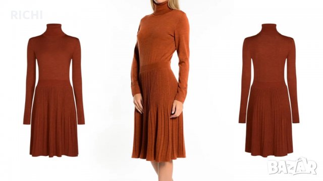 CALVIN KLEIN SUPERFINE FLARE DRESS-нова рокля вълна, снимка 2 - Рокли - 35431541