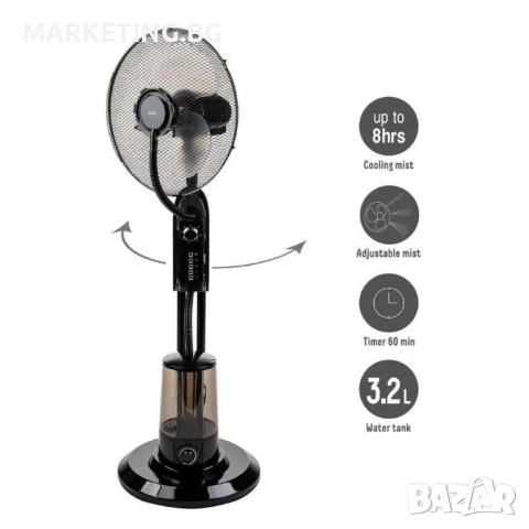 Вентилатор с водна мъгла 16", 75W, таймер, мехн. упр-е, снимка 3 - Вентилатори - 50553426