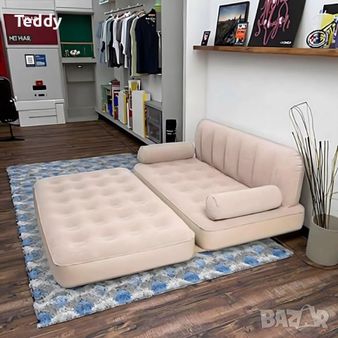 Двоен надуваем матрак с разтегателен диван за спане, снимка 4 - Спални и легла - 53068287