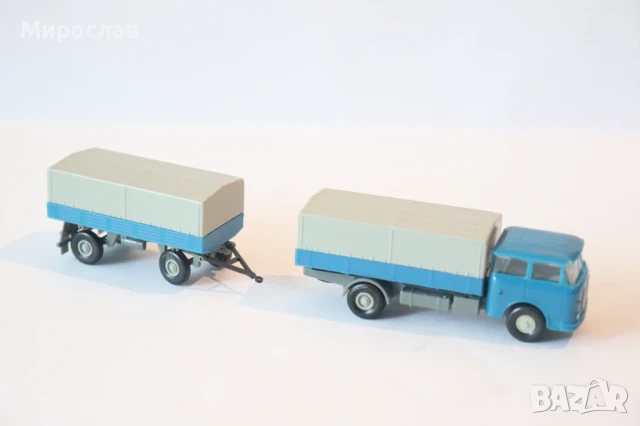 PERMOT PREFO H0 1/87 SKODA MADARA КАМИОН МОДЕЛ КОЛИЧКА ВЛЕКАЧ, снимка 4 - Колекции - 50558895