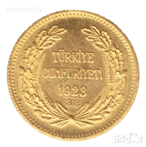 Златна монета 100 куруша Ататюрк, снимка 2 - Нумизматика и бонистика - 52258963