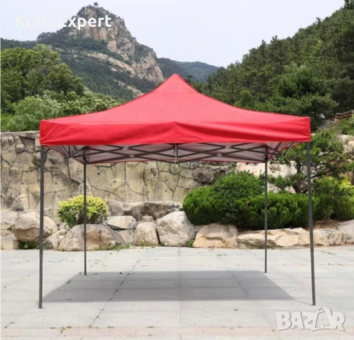 Сгъваема Градинска Шатра 3×3м тип Хармоника – стабилна, водоустойчива и лесна за разпъване, снимка 2 - Градински мебели, декорация  - 50484840