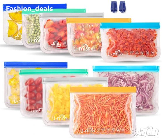 10 бр.Чанти за сандвич и закуски за многократна употреба за съхранение