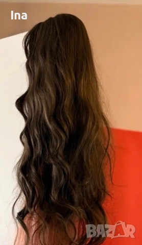 Кестенява дълга перука, снимка 6 - Аксесоари за коса - 52969439