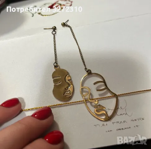 Дълги асиметрични обеци ( висящи обици ), снимка 2 - Обеци - 48475288