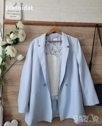 Светло син блейзър H&M , снимка 5 - Сака - 51863361