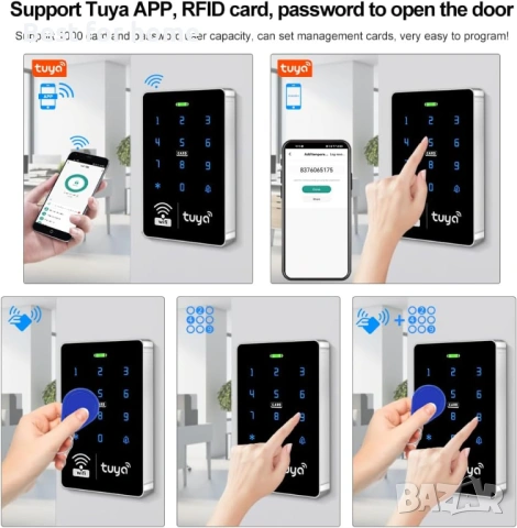 WiFi Tuya RFID клавиатура за контрол на достъпа IP68 водоустойчива двучестотна (САМО КЛАВИАТУРА), снимка 3 - Друга електроника - 53477213