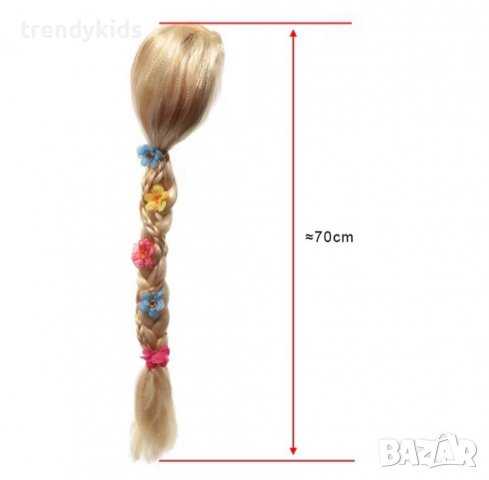 Разкошна рокля на Рапунцел! Аксесоари- перука, плитка, кринолин, ръкавици, пантофки, колие., снимка 2 - Детски рокли и поли - 36898753