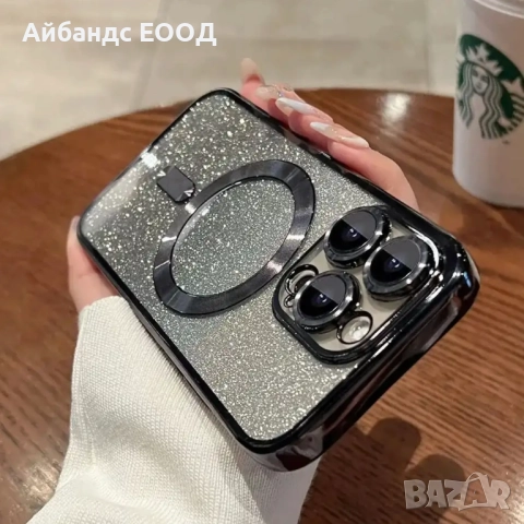 Блестящ силиконов калъф с Magsafe за iPhone 13/14/15 PLUS, PRO и PRO MAX