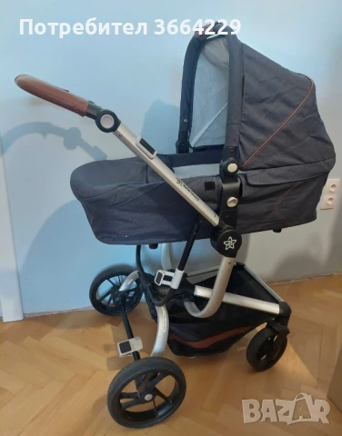 Комбинирана бебешка количка Bebe Stars 3 в 1 + дъждобран, снимка 1