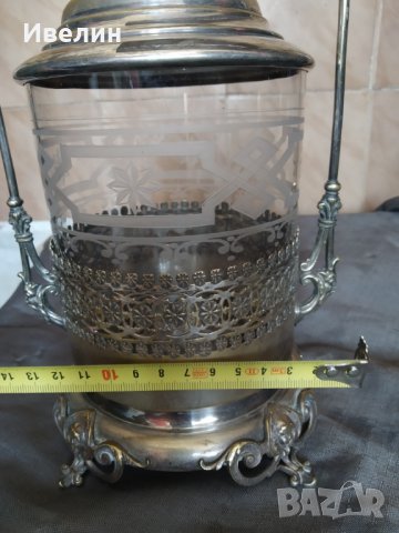 стара посребрена захарница арт деко, снимка 3 - Антикварни и старинни предмети - 32684839