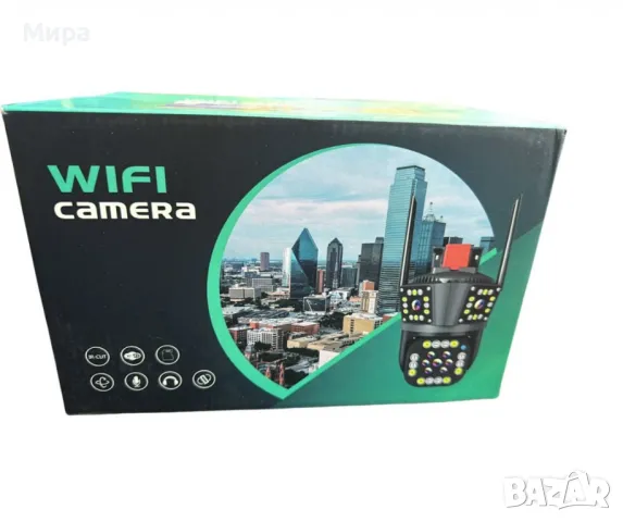 Тройна 4G камера за наблюдение, работи LAN и SIM карта,12 MP,Ultra HD, снимка 8 - IP камери - 47855842