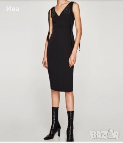 Черна рокля ZARA XS/S размер, снимка 2 - Рокли - 44881611