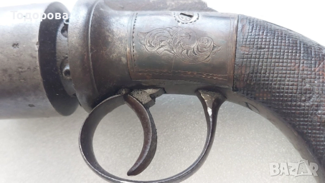 Много рядък английски револвер-1840г. пищов, ятаган,сабя,щик, 1 100 €, снимка 3 - Антикварни и старинни предмети - 52099458