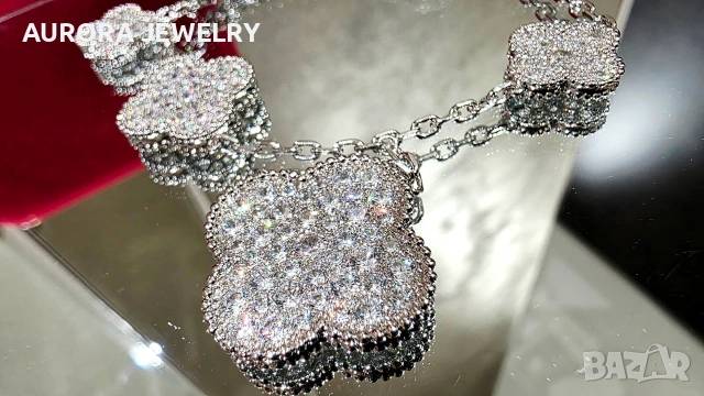 Van Cleef & Arpels VCA Silver Diamond Magic Alhambra Дамска Гривна, снимка 2 - Гривни - 53243205