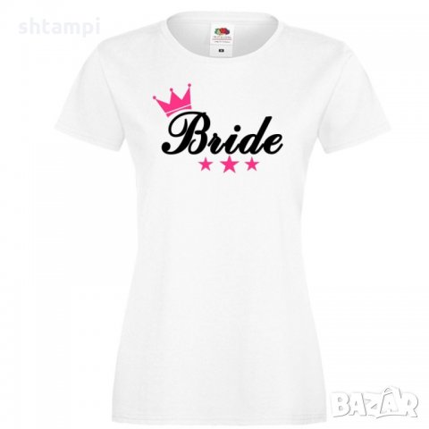 Дамска тениска за моминско парти БУЛКА Bride 03, снимка 2 - Тениски - 33018645