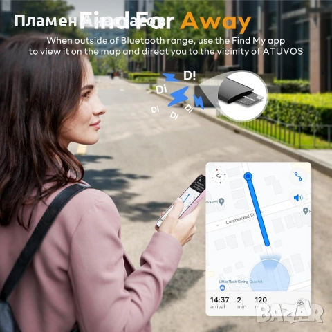 ATUVOS Bluetooth Tracker Slim – ултратънка смарт карта за проследяване, 2 броя, снимка 3 - Друга електроника - 53281275