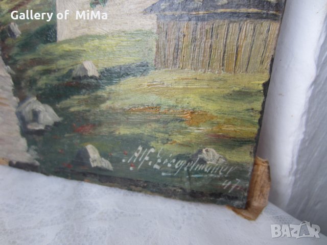  1947 - 2 картини планински пейзаж, подписани, снимка 2 - Картини - 28888514