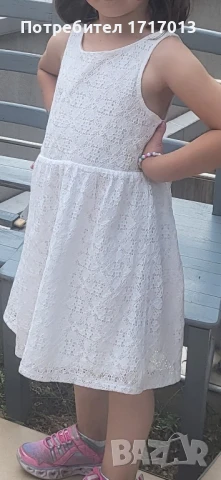 Детска официална бяла рокля H&M – размер 110/116, снимка 4 - Детски рокли и поли - 50813606