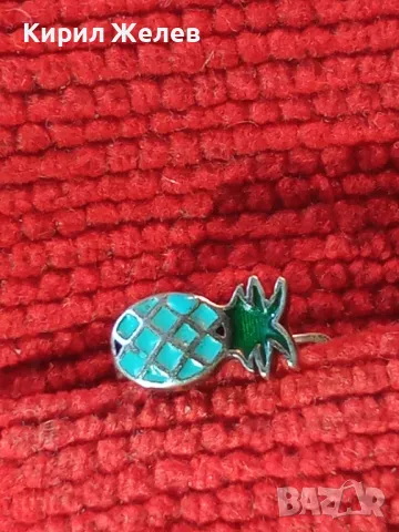 ФИГУРАЛНА ЕМАЙЛИРАНА СРЕБЪРНА ОБЕЦА АНАНАС СРЕБРО 925 ФИНА МАЙСТОРСКА АРТ ИЗРАБОТКА 48206, снимка 7 - Обеци - 49148803