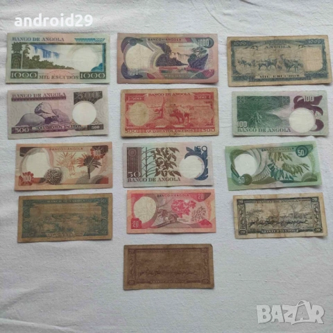 Лот Банкноти от Ангола/Angola-13 броя, снимка 8 - Нумизматика и бонистика - 50498582