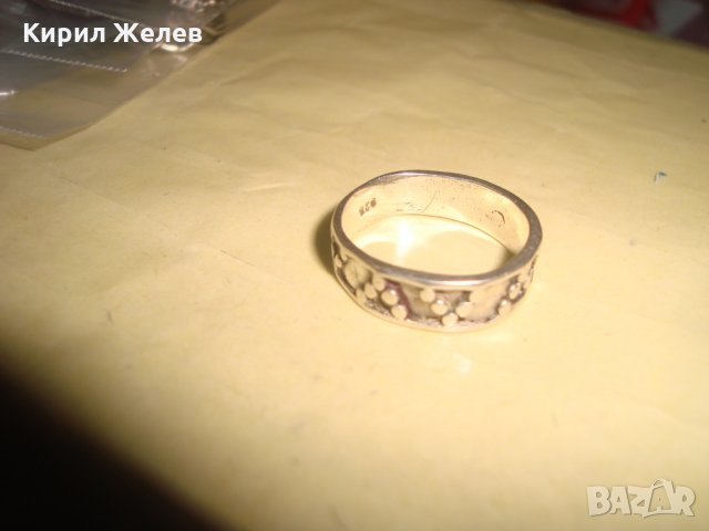 Стар ръчна изработка сребърен ПРЪСТЕН ХАЛКА ОРНАМЕНТИРАН СРЕБРО 925 ПРОБА 20563, снимка 5 - Антикварни и старинни предмети - 32972501