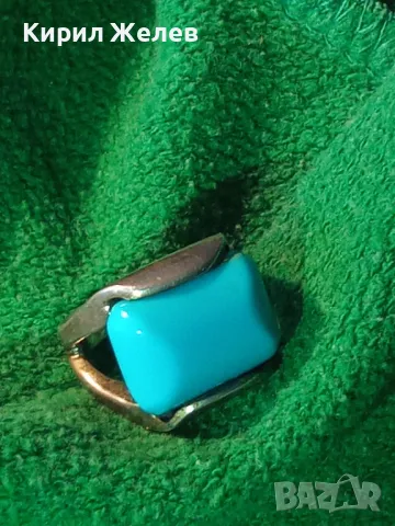 СКЪПОЦЕНЕН СРЕБЪРЕН ПРЪСТЕН СРЕБРО 925 с ГОЛЯМ ШЛИФОВАН ТЮРКОАЗ ВИНТИДЖ АРТ МОДЕЛ 48577, снимка 16 - Пръстени - 49294704