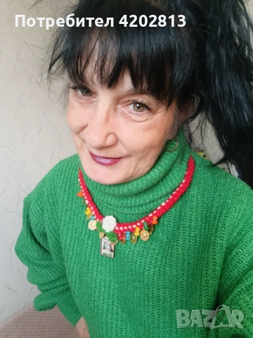 Ръчно изработени колиета за Баба Марта . От вълнена прежда , снимка 4 - Колиета, медальони, синджири - 53190685