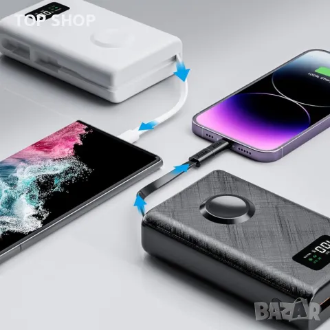 PZOZ 20000mAh Power Bank Бързо зареждане, Led Display 22.5W PD USB-C/USB-A, снимка 5 - Външни батерии - 49629248
