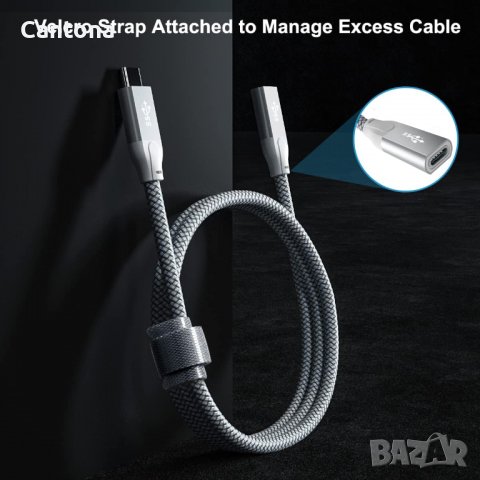 Basesailor USB C удължителен кабел 200 см [100 W, 10 Gbps] USB-C 3.1 Gen 2,Thunderbo, 4K видео кабел, снимка 8 - Кабели и адаптери - 40197692