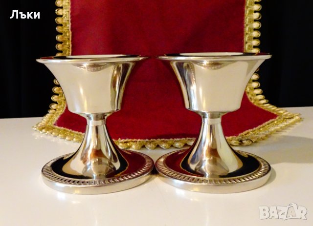 Посребрен бокал,масивен 8 см. 