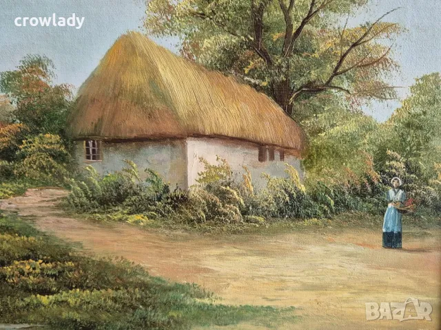 Красива картина Пасторален пейзаж от Fellows с маслени бои , снимка 3 - Картини - 48377276