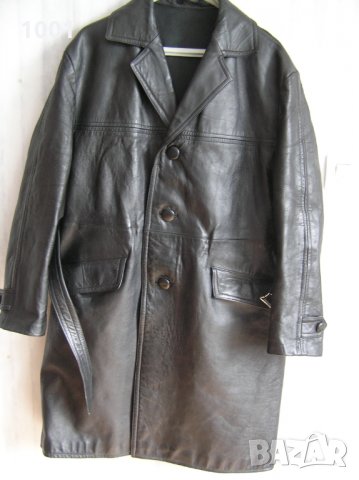 Мъжки кожен реглан,кожена шуба ,манто L 52/54