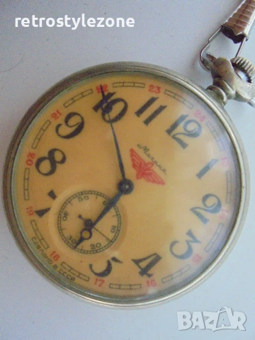 № 8108 Стар джобен часовник "Молния"  - влак, снимка 6 - Антикварни и старинни предмети - 50854513