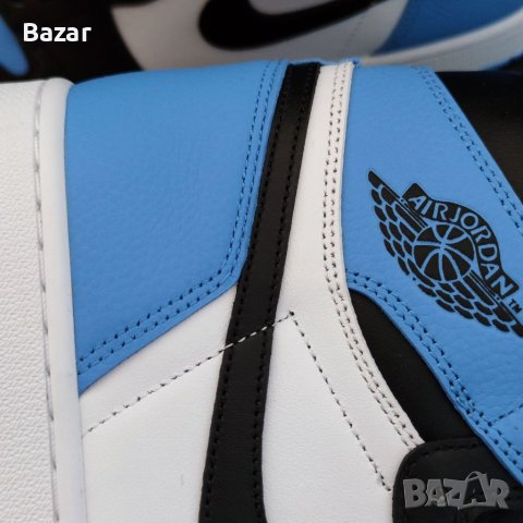 Nike Air Jordan 1 High UNC Blue Toe Нови Оригинални Мъжки Обувки Кецове Маратонки Размер 43 Номер, снимка 7 - Кецове - 40513476