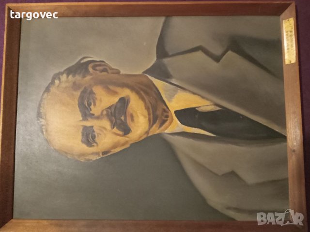 Портрет на георги димитров масло, снимка 3 - Антикварни и старинни предмети - 39761575