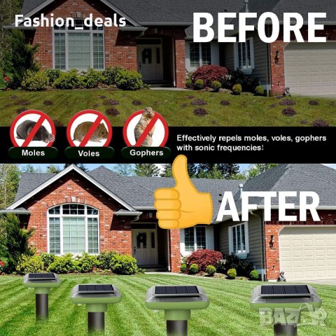 Нови 4 броя Ултразвуков слънчев соларен репелент срещу къртици гризачи, снимка 5 - Други - 39568718