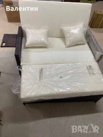 Градински диван с опция сън + масичка с място за съхранение, снимка 13 - Градински мебели, декорация  - 50897711