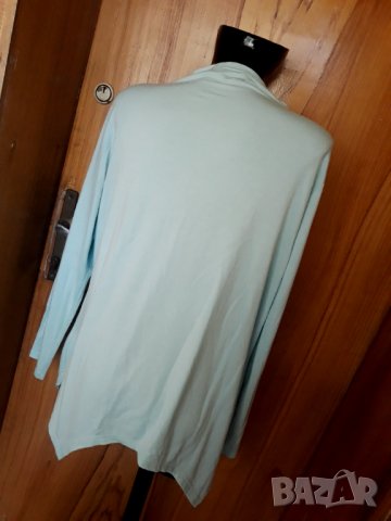 Светло тюркоазена свободнно падаща блуза туника ХЛ, снимка 3 - Туники - 35053015