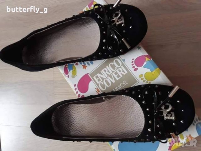 ENRICO COVERI оригинални черни обувки/балеринки от естествена кожа, снимка 3 - Детски обувки - 33118978
