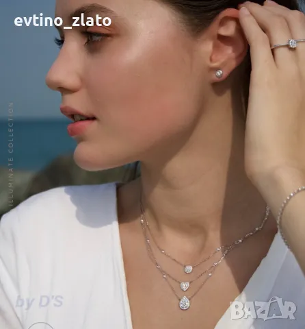 Златно колие 18К с диаманти , снимка 10 - Колиета, медальони, синджири - 40134325