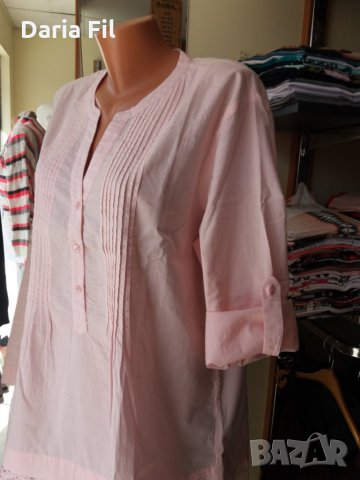 ПРОМО!! УНИКАЛНО КРАСИВА РИЗА/БЛУЗА в розово с дантела 2ХЛ/3ХЛ размер, снимка 2 - Ризи - 28696846