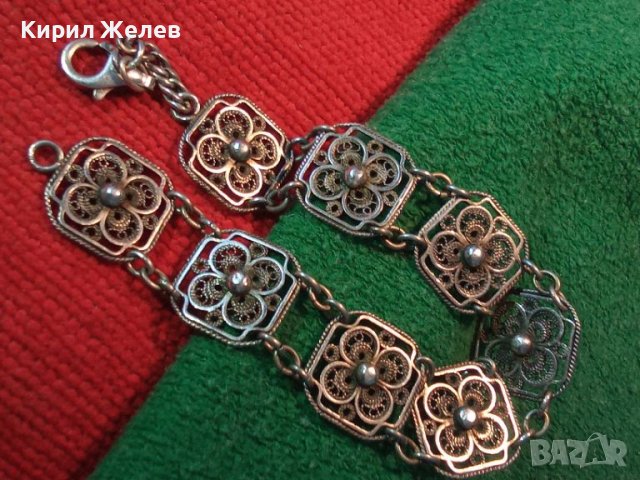 СТАРИННА ФЛОРАЛНА ФИЛИГРАННА СРЕБЪРНА ГРИВНА СРЕБРО 925 МАЙСТОРСКА РЪЧНА ИЗРАБОТКА 41880, снимка 4 - Антикварни и старинни предмети - 44394258