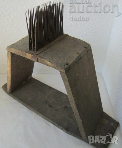 Различни: СТАР битов ДАРАК ЧЕПКАЛО за ВЪЛНА дърво метал, инструмент, мотовилка, мотовилки, битов кът, снимка 6 - Антикварни и старинни предмети - 28877157