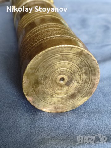 Стара месингова мелничка за кафе, снимка 2 - Антикварни и старинни предмети - 37799636